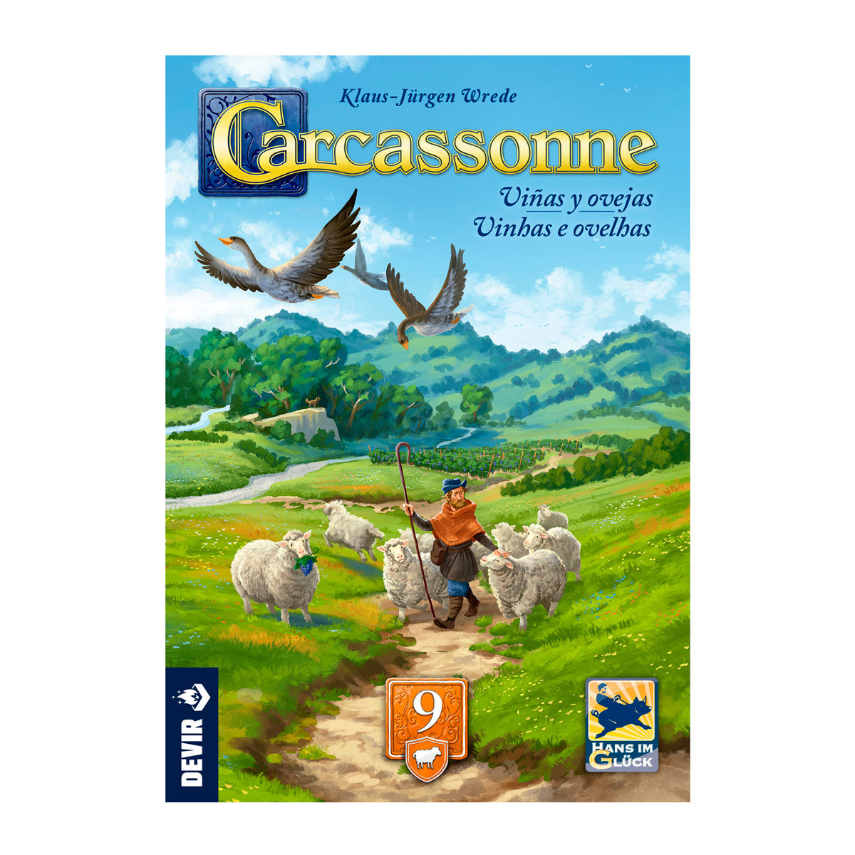 Carcassonne Expansão 9: Vinhas e Ovelhas, Edição em Português e Espanhol